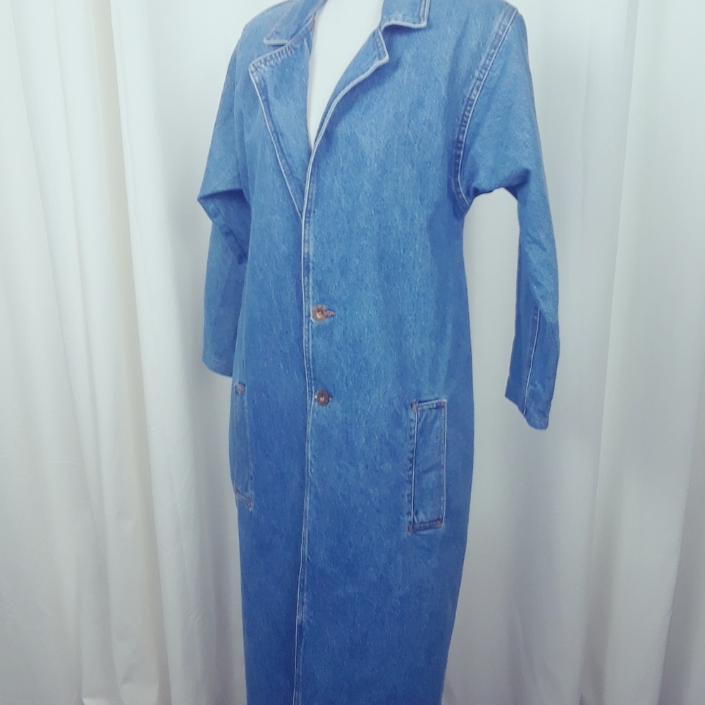 Vintage denim trench coat